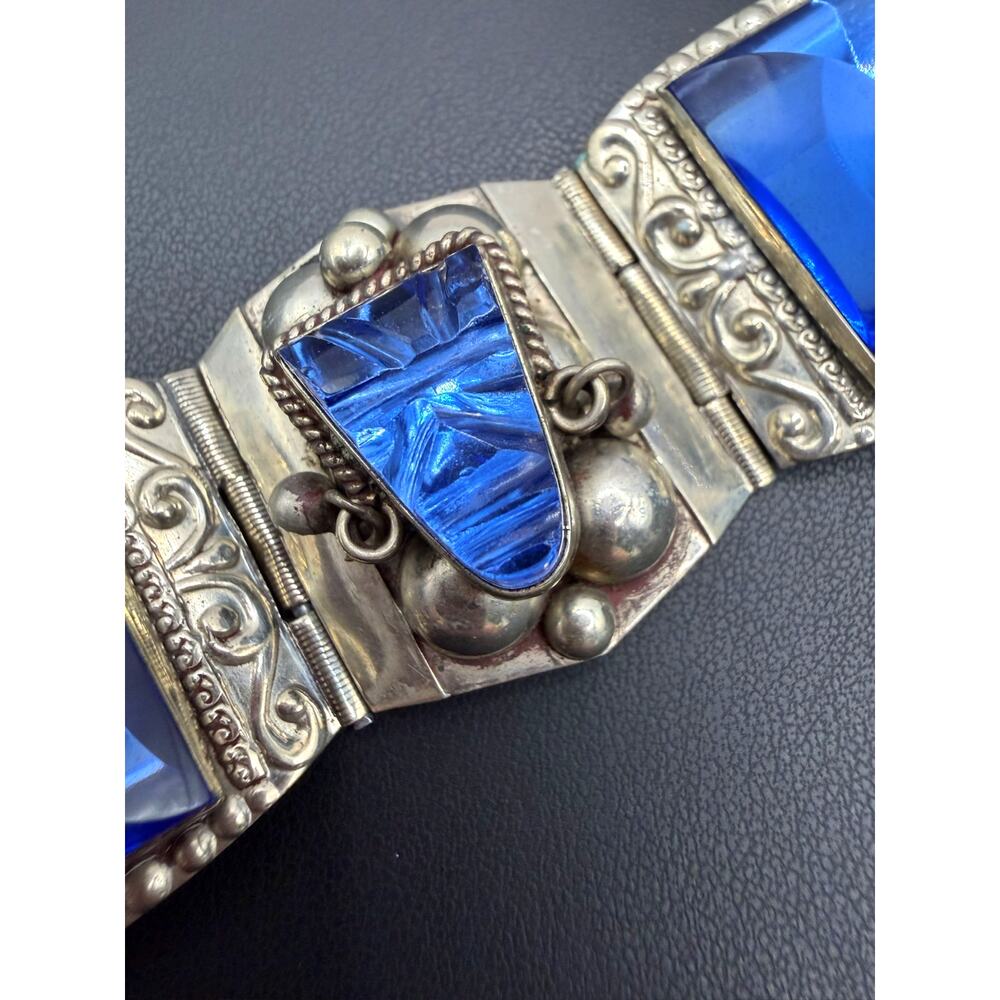 Vintage Mexico Taxco 925 Multi Panel Story Bracelet-Marked - Picture 2 of 11